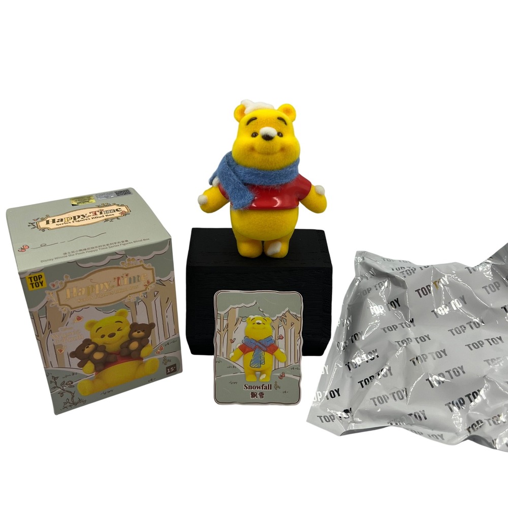 TOP TOY Disney Winnie the Pooh Happy Time Snowfall Flocked Figure Blind Box